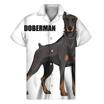 Doberman Pinscher Print Men's Short Sleeve Shirt
