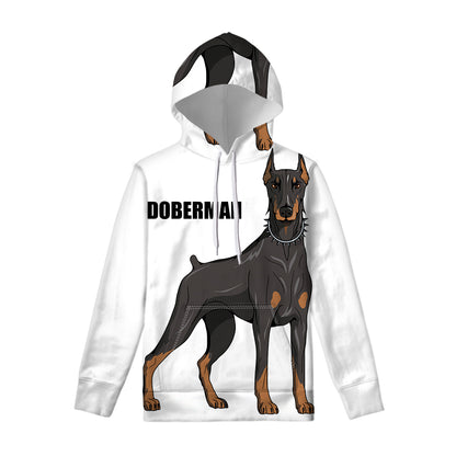 Doberman Pinscher Print Pullover Hoodie
