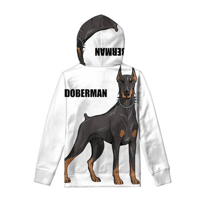 Doberman Pinscher Print Pullover Hoodie