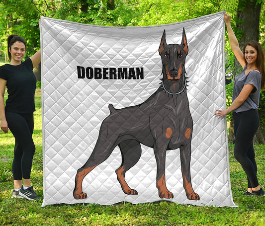 Doberman Pinscher Print Quilt