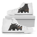 Doberman Pinscher Print White High Top Sneakers