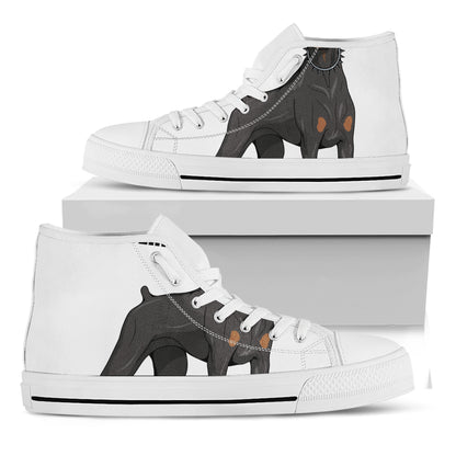 Doberman Pinscher Print White High Top Shoes