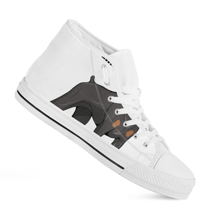 Doberman Pinscher Print White High Top Shoes