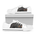 Doberman Pinscher Print White Low Top Sneakers