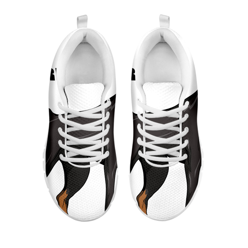 Doberman Pinscher Print White Sneakers