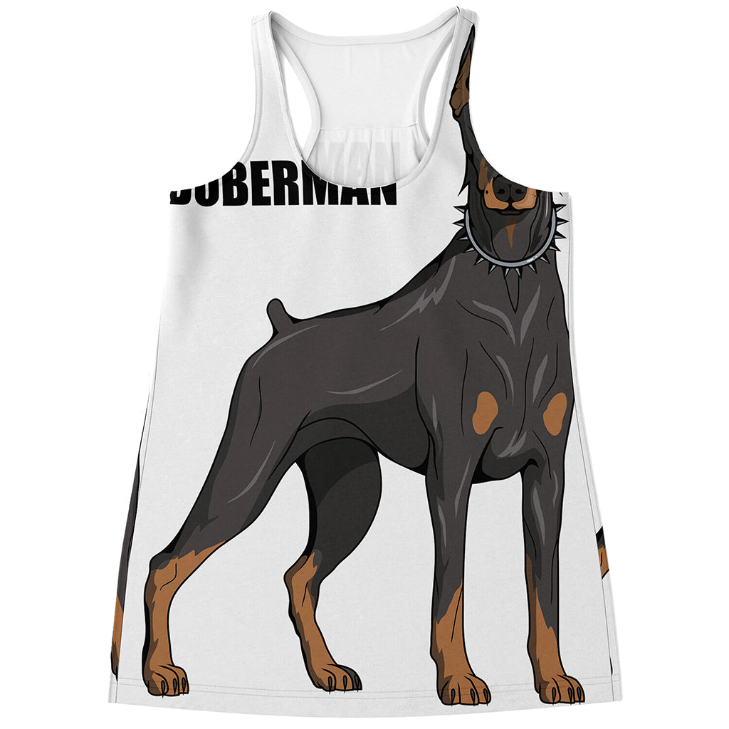 Doberman Pinscher Print Women's Racerback Tank Top