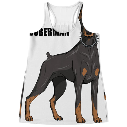 Doberman Pinscher Print Women's Racerback Tank Top