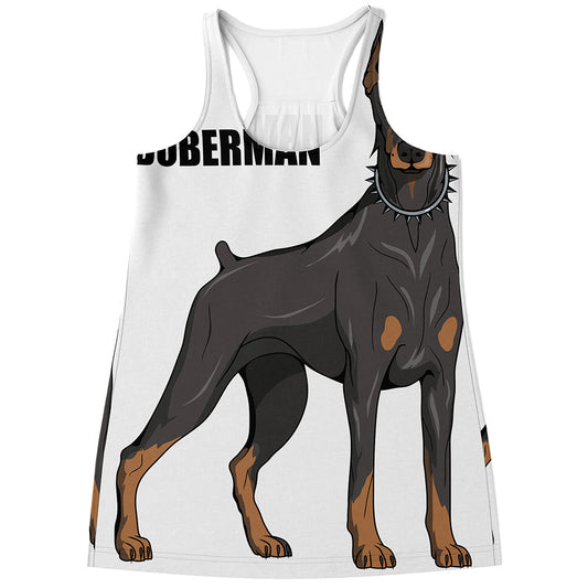 Doberman Pinscher Print Women's Racerback Tank Top