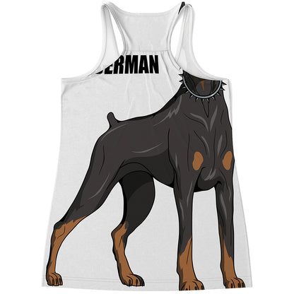 Doberman Pinscher Print Women's Racerback Tank Top
