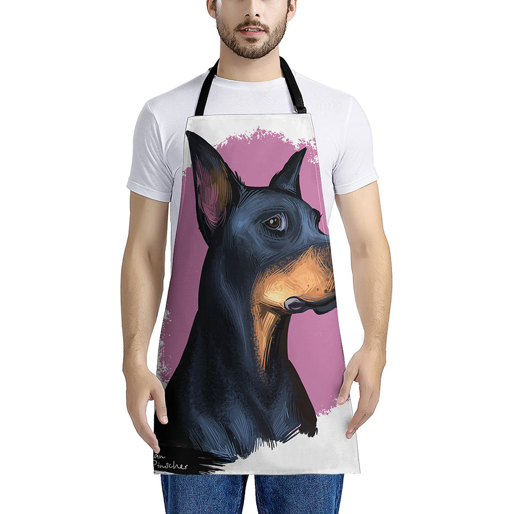 Dobermann Portrait Print Apron