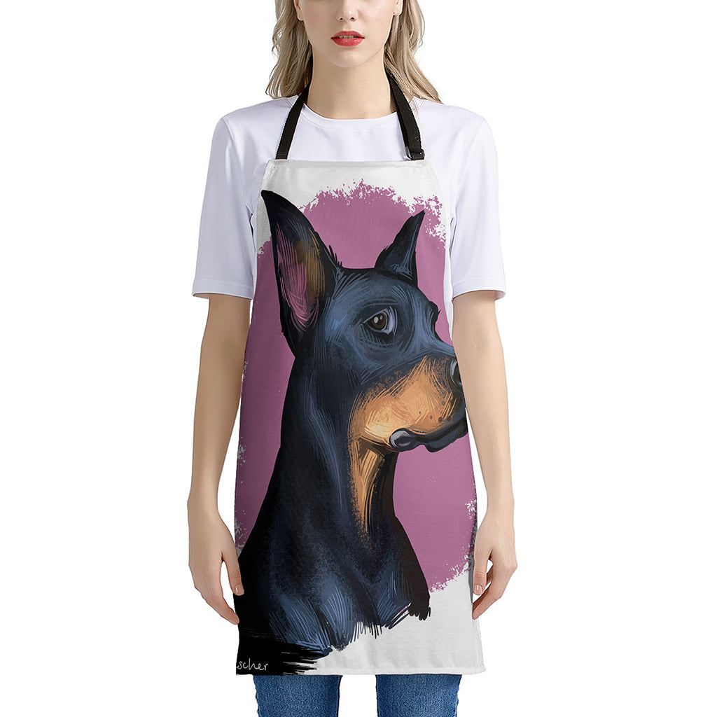 Dobermann Portrait Print Apron