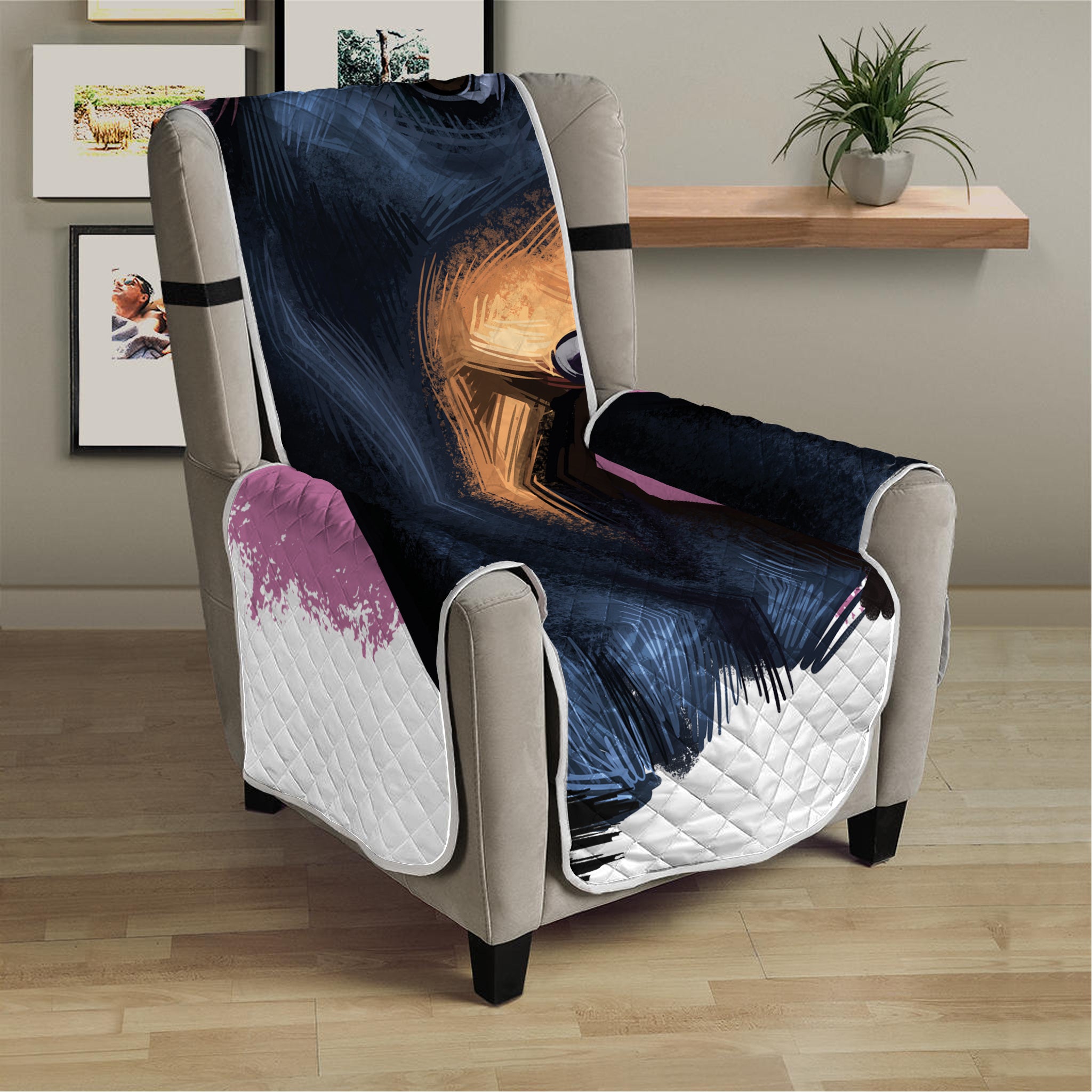 Dobermann Portrait Print Armchair Protector