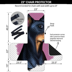 Dobermann Portrait Print Armchair Protector