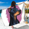 Dobermann Portrait Print Beach Sarong Wrap