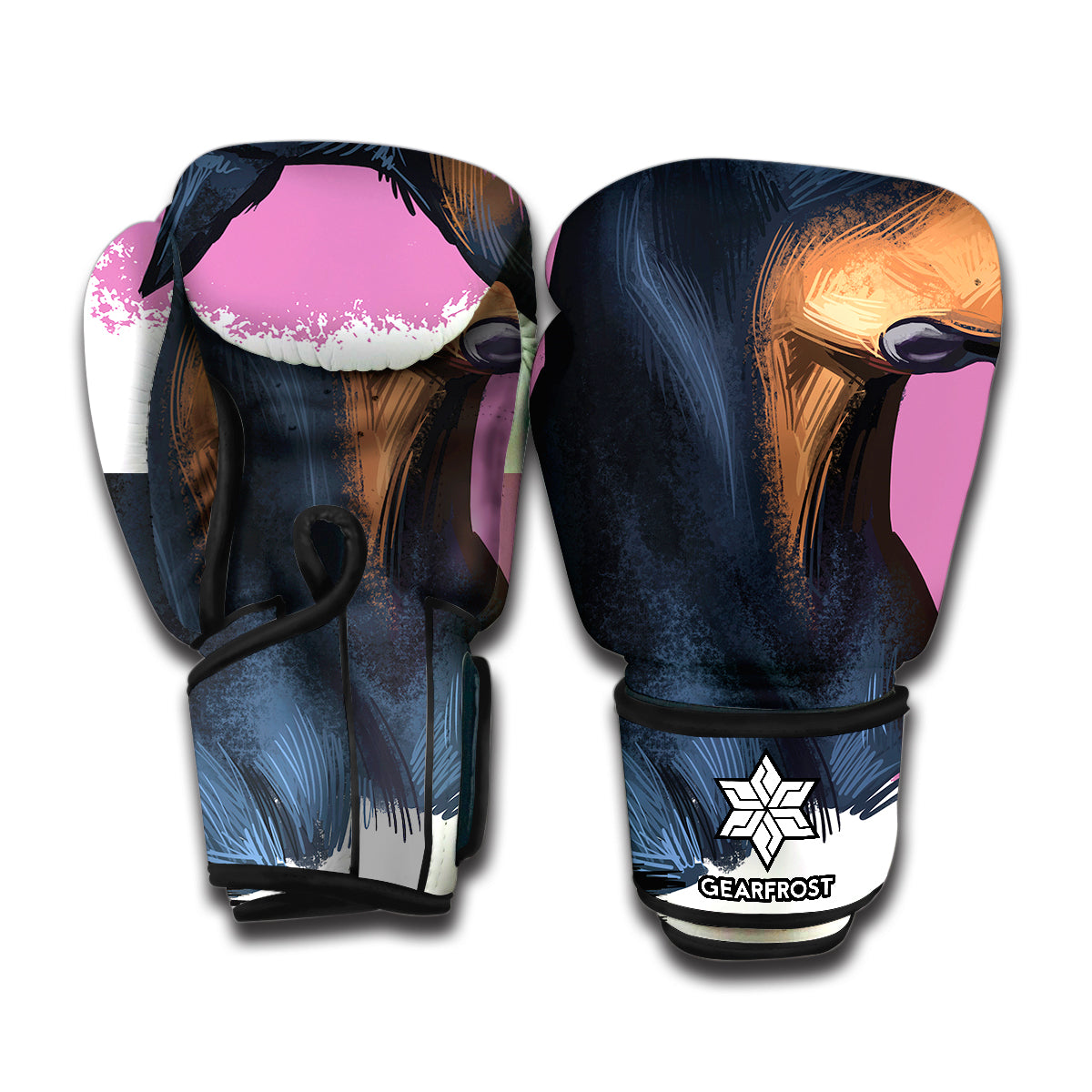 Dobermann Portrait Print Boxing Gloves