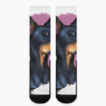 Dobermann Portrait Print Crew Socks