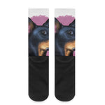 Dobermann Portrait Print Crew Socks