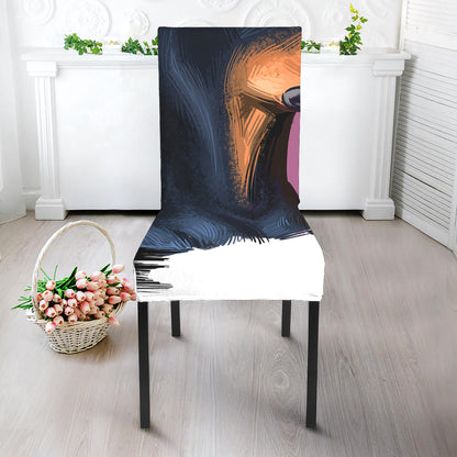 Dobermann Portrait Print Dining Chair Slipcover