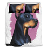 Dobermann Portrait Print Duvet Cover Bedding Set