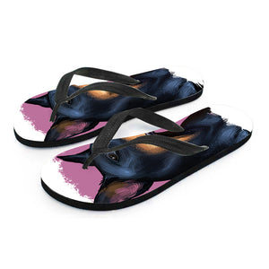 Dobermann Portrait Print Flip Flops