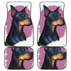 Dobermann Portrait Print Front and Back Car Floor Mats