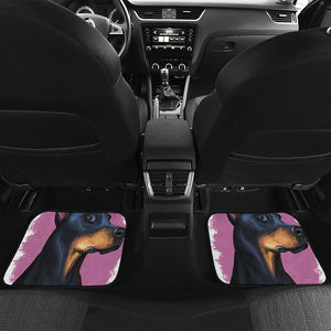 Dobermann Portrait Print Front and Back Car Floor Mats