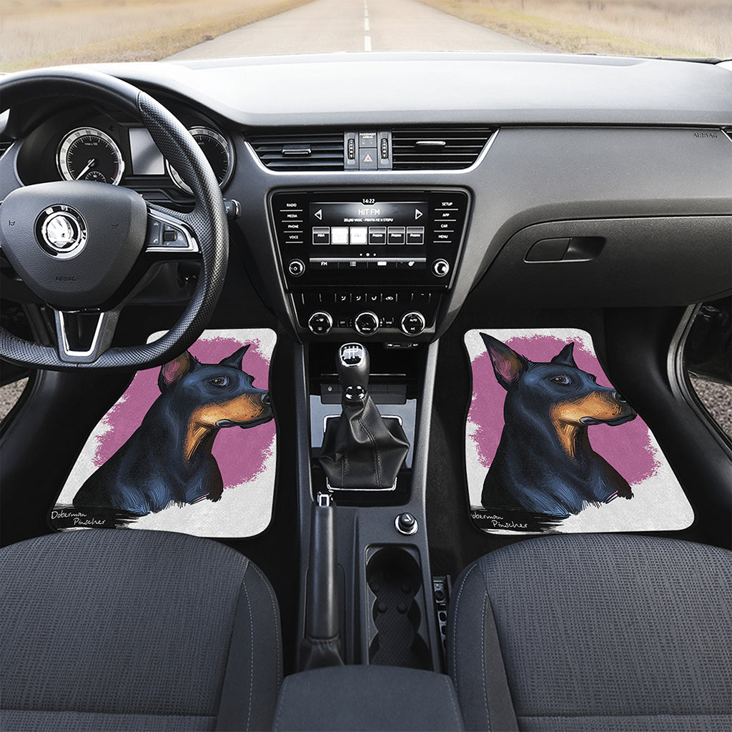 Dobermann Portrait Print Front Car Floor Mats