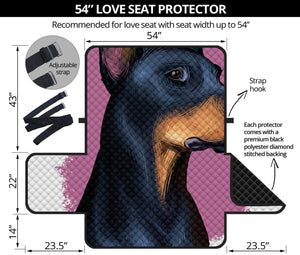 Dobermann Portrait Print Loveseat Protector