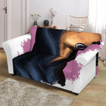 Dobermann Portrait Print Loveseat Slipcover