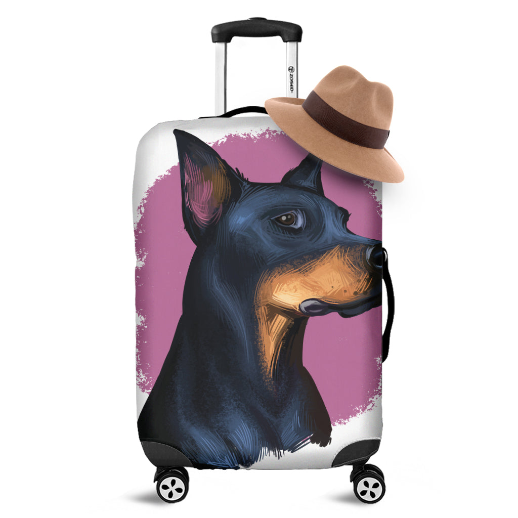 Dobermann Portrait Print Luggage Cover