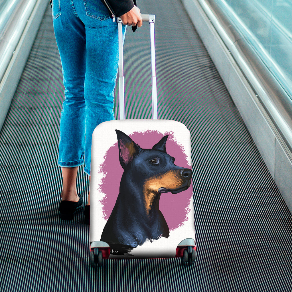 Dobermann Portrait Print Luggage Cover