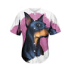 Dobermann Portrait Print Men's Baseball Jersey