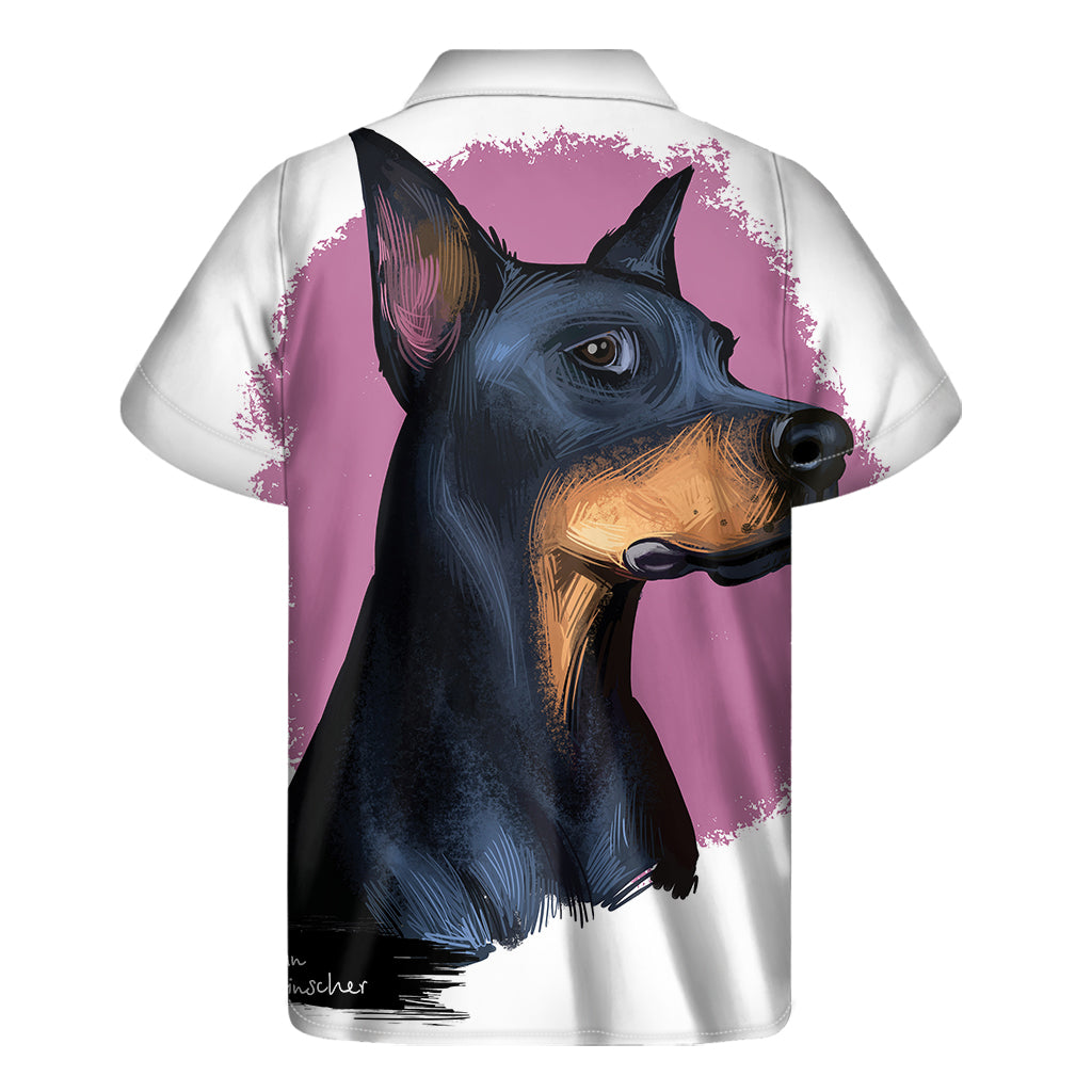 Dobermann Portrait Print Men's Short Sleeve Shirt