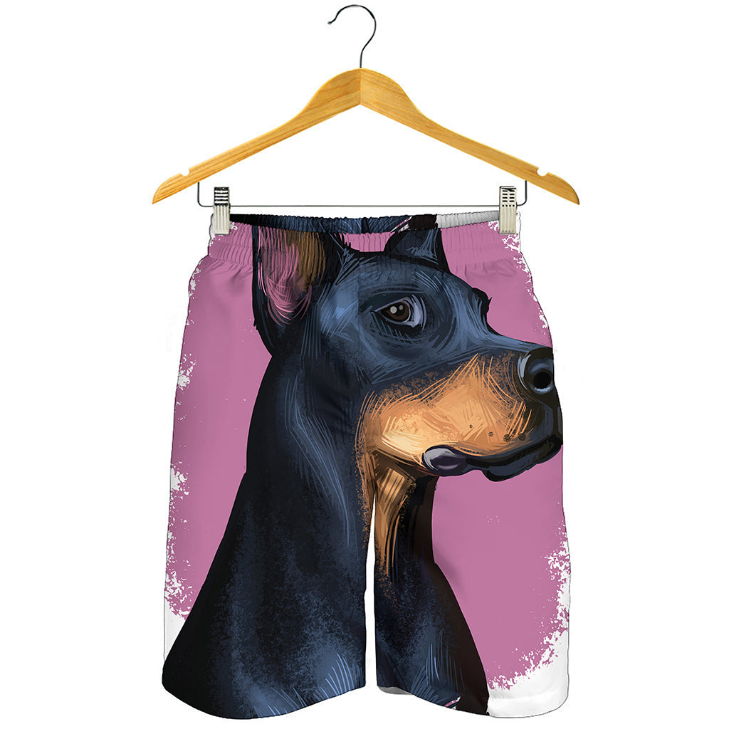 Dobermann Portrait Print Men's Shorts