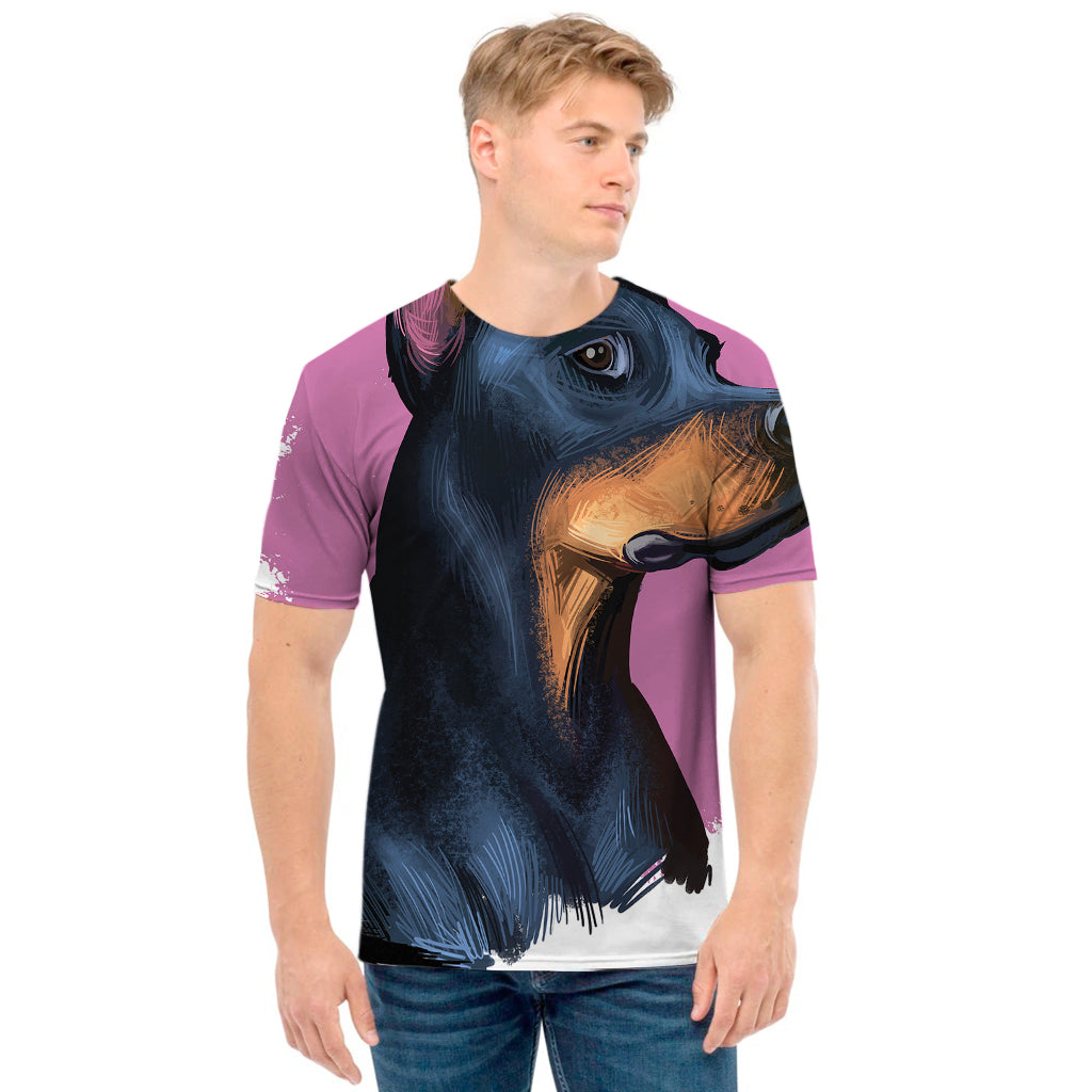 Dobermann Portrait Print Men's T-Shirt