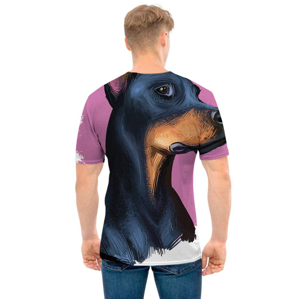 Dobermann Portrait Print Men's T-Shirt