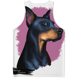 Dobermann Portrait Print Men's Tank Top