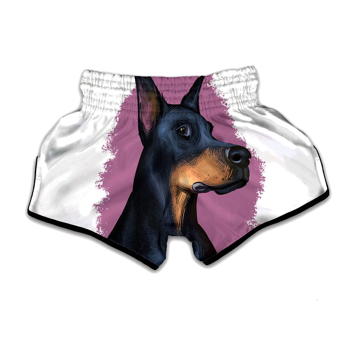 Dobermann Portrait Print Muay Thai Boxing Shorts