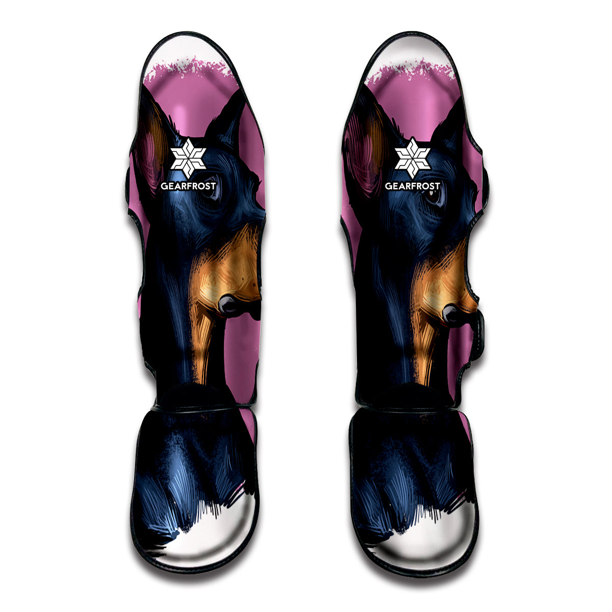 Dobermann Portrait Print Muay Thai Shin Guard