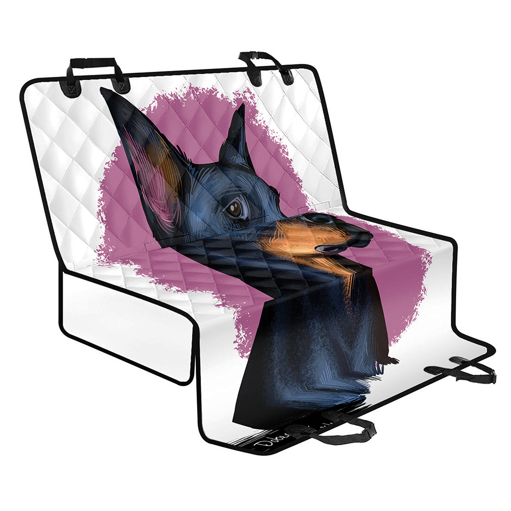 Dobermann Portrait Print Pet Car Back Seat Cover