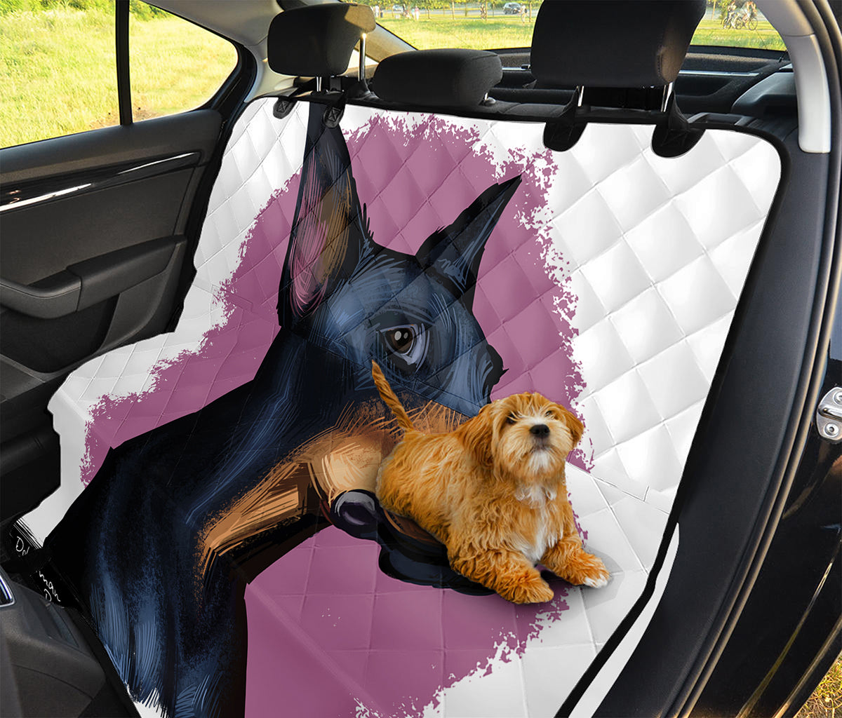 Dobermann Portrait Print Pet Car Back Seat Cover