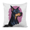 Dobermann Portrait Print Pillow Cover