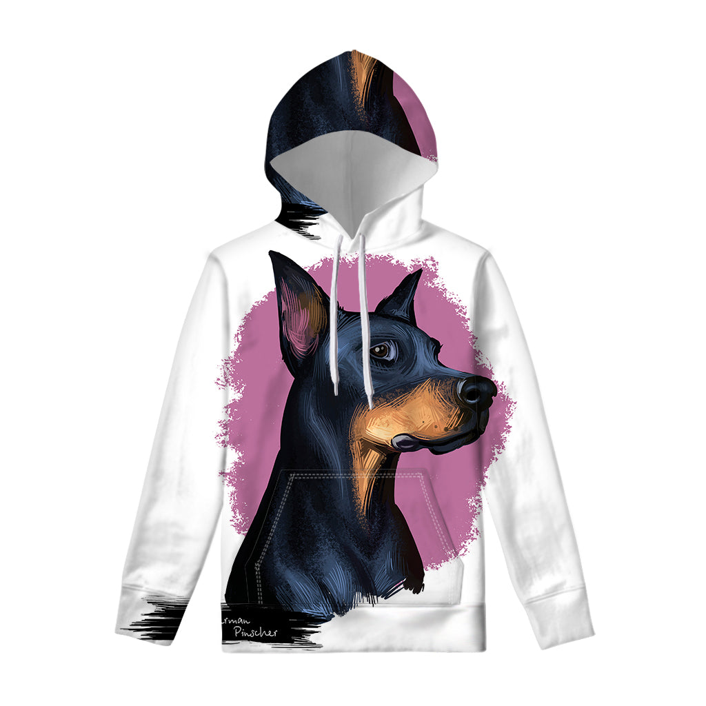 Dobermann Portrait Print Pullover Hoodie