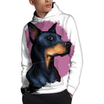 Dobermann Portrait Print Pullover Hoodie