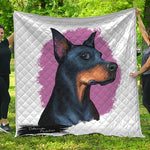 Dobermann Portrait Print Quilt