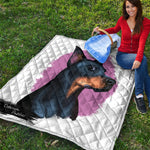 Dobermann Portrait Print Quilt