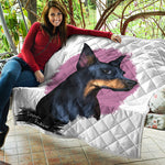 Dobermann Portrait Print Quilt