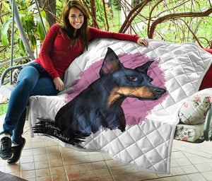 Dobermann Portrait Print Quilt