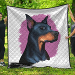 Dobermann Portrait Print Quilt