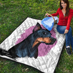 Dobermann Portrait Print Quilt